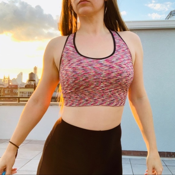 Pro-fit Multicolor Elastic Seamless Sport Top Bra - Picture 3 of 16